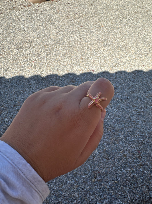 Anillo estrella rosa