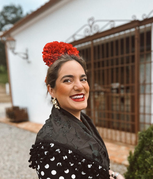 Mantón / piquillo negro bordado en negro