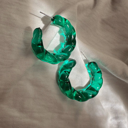 Pendientes caracola menta